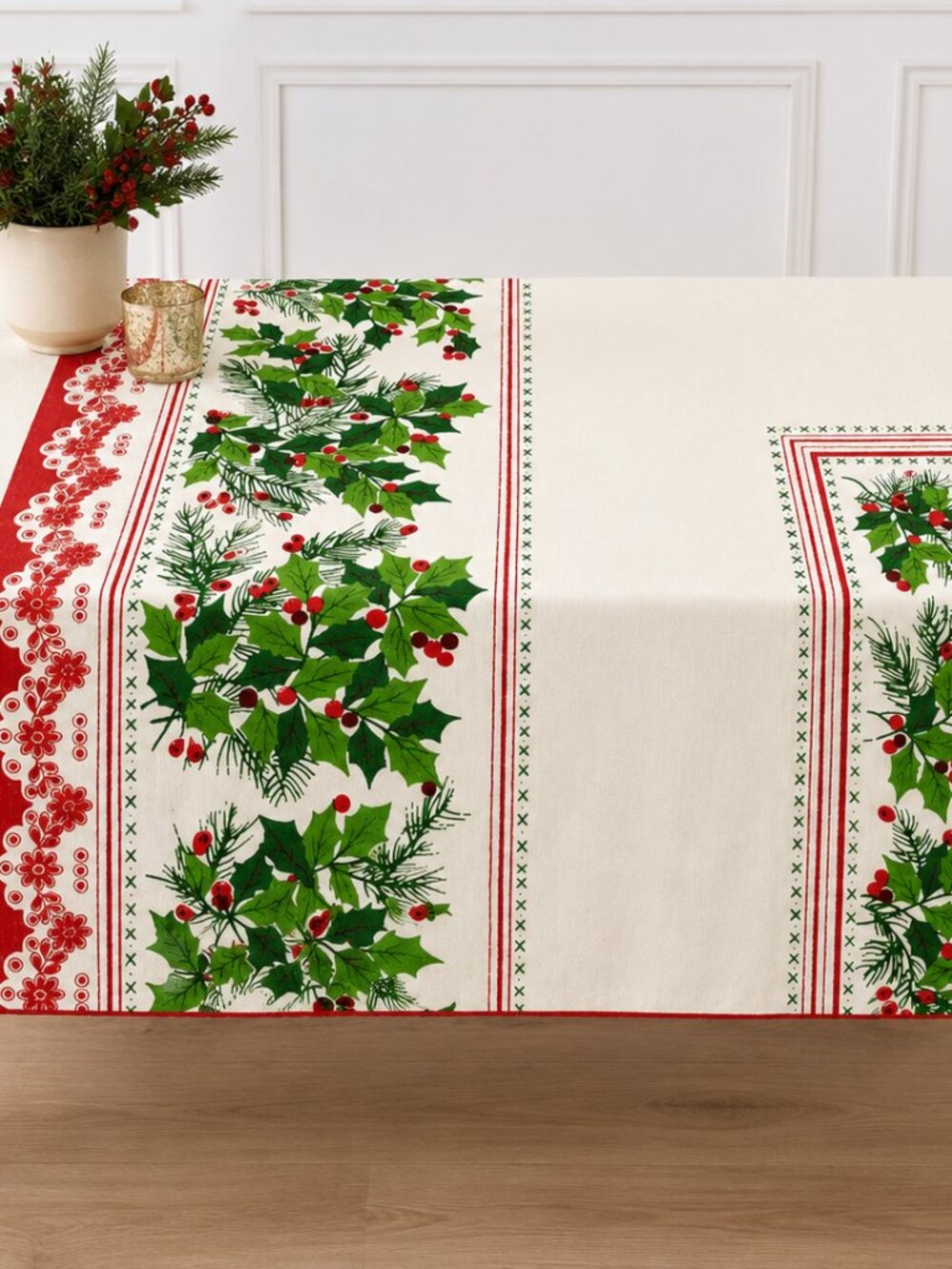 lrene Home Fashions Christmas Table Cloth
